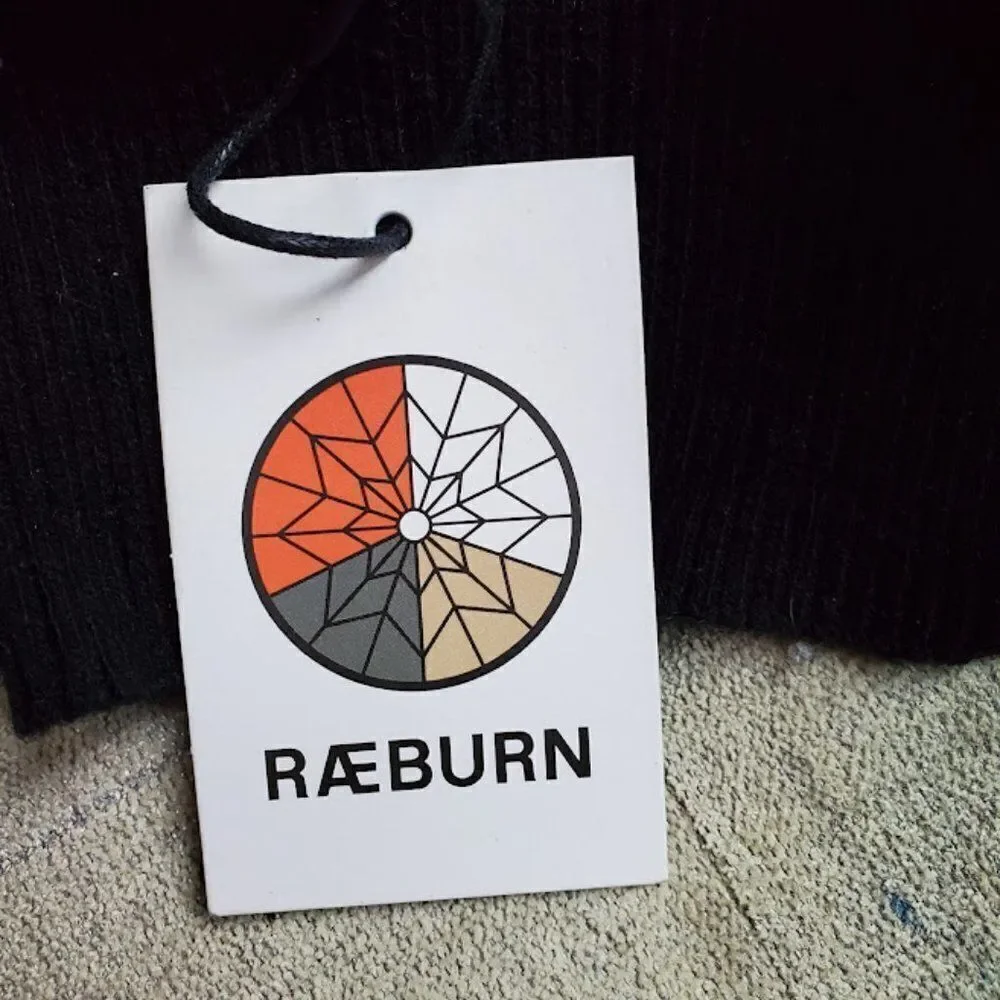 Positively Conscious Raeburn Knitted black cashmere blend Logo Scarf